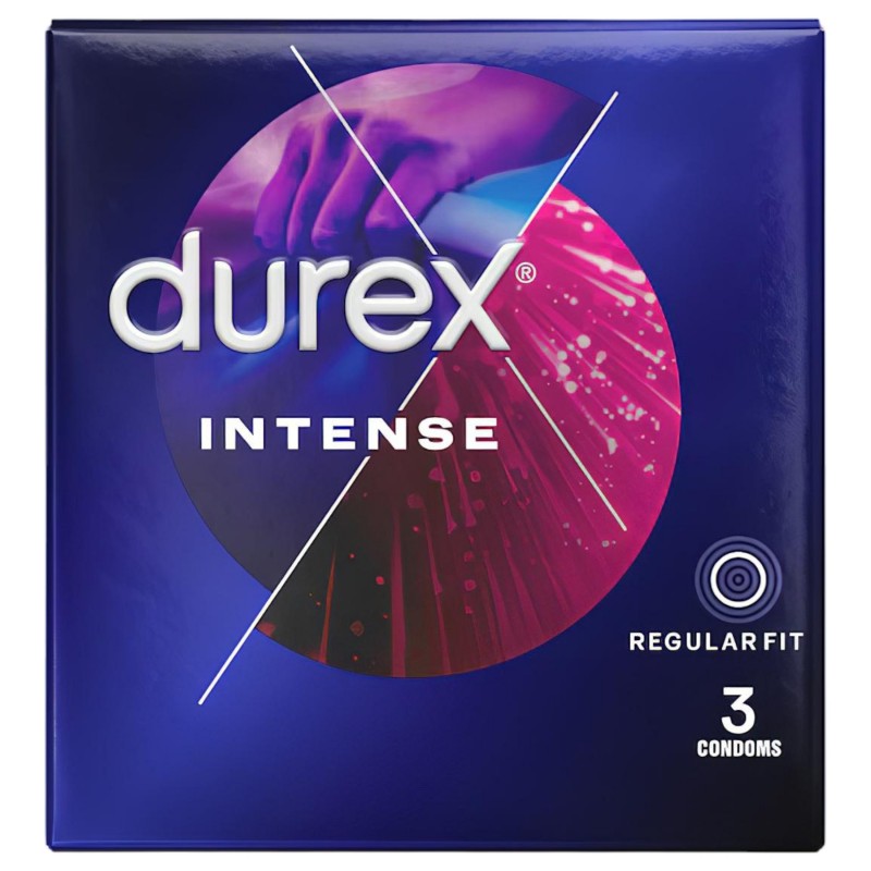 Durex Intense - bordázott és pontozott óvszer (3 db) 130511 termék bemutató kép