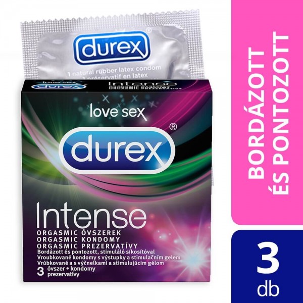 Durex Intense - bordázott és pontozott óvszer(3db) -