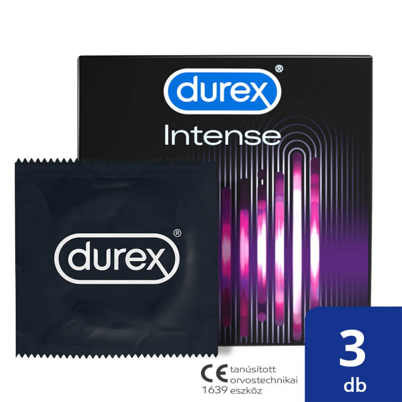 Durex Intense - bordázott és pontozott óvszer(3db) - 49553 termék bemutató kép