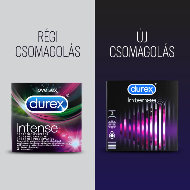 Durex Intense - bordázott és pontozott óvszer(3db) - 49554 termék bemutató kép