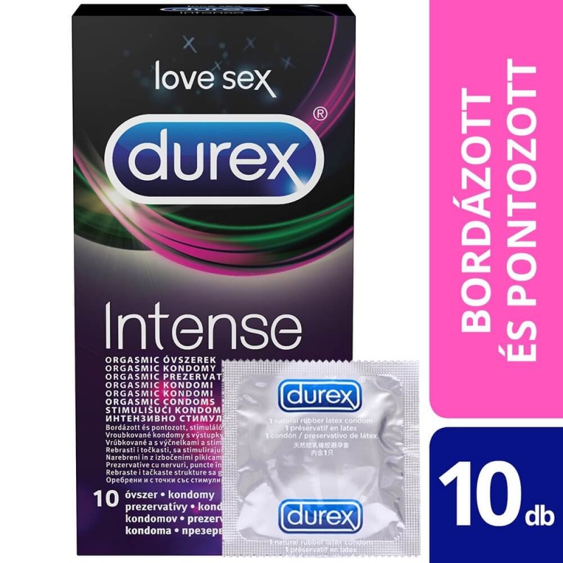 Durex Intense - bordázott és pontozott óvszer (10db) - 28906 termék bemutató kép