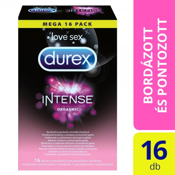 Durex Intense - bordázott és pontozott óvszer (16db)