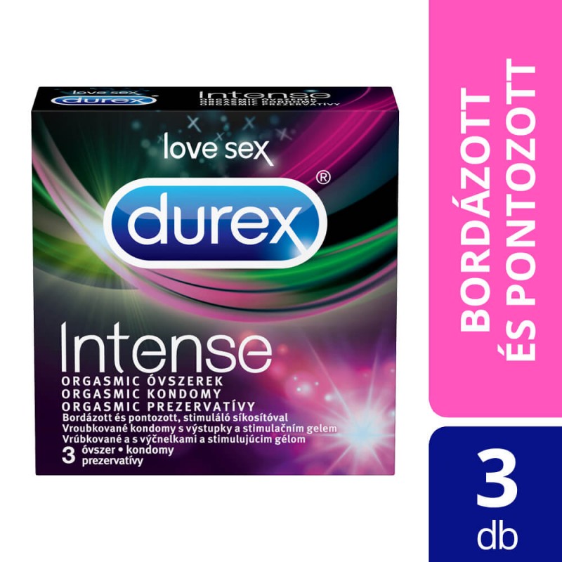 Durex Intense - bordázott és pontozott óvszer(3db) - 21611 termék bemutató kép