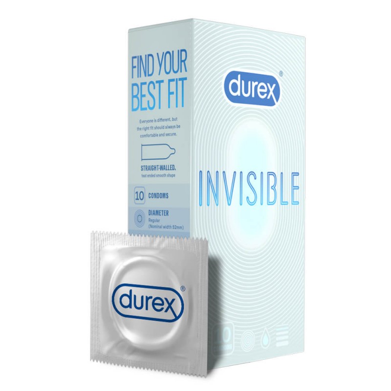 Durex Invisible Slim - vékony óvszer (10db) 80456 termék bemutató kép
