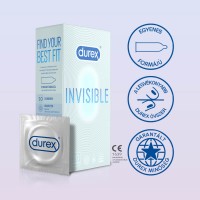 Durex Invisible Extra Sensitive - vékony óvszer (10db) 80459 termék bemutató kép
