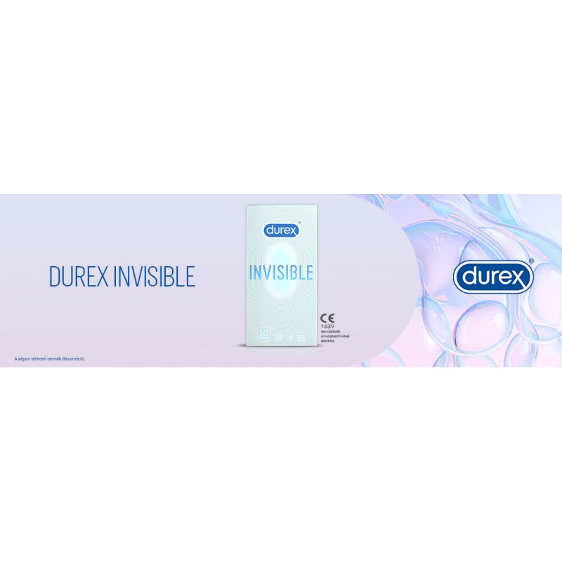 Durex Invisible Slim - vékony óvszer (10db) 95030 termék bemutató kép