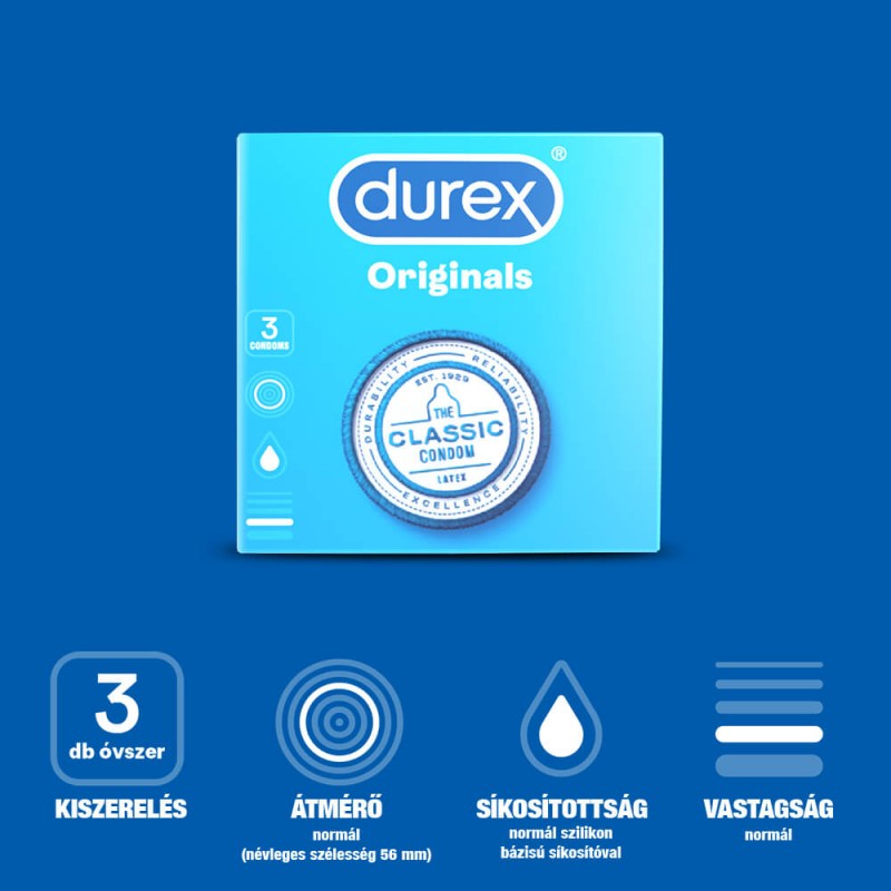Durex Originals - óvszer (3db) 59795 termék bemutató kép