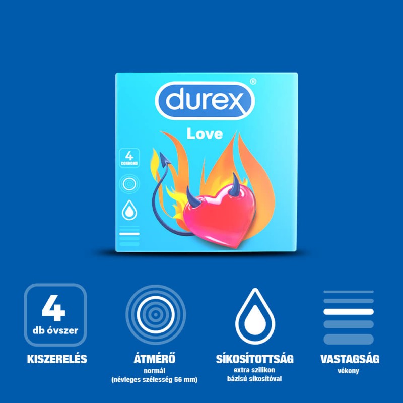 Durex óvszer Love - Easy-on óvszer (4db) 49499 termék bemutató kép