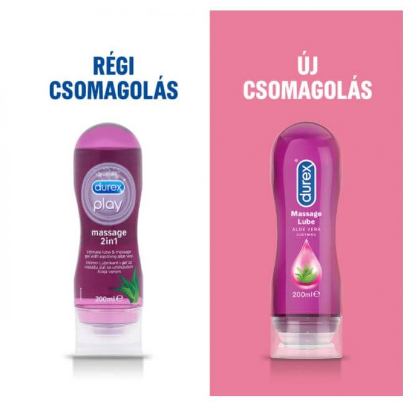 Durex 2in1 masszázsolaj - Aloe Vera (200ml) 44226 termék bemutató kép