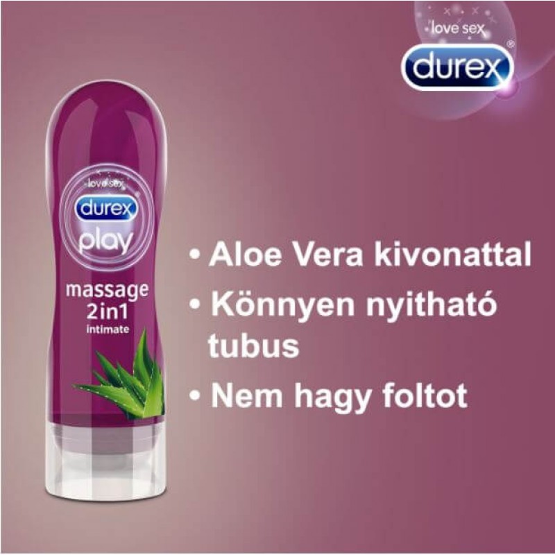 Durex 2in1 masszázsolaj - Aloe Vera (200ml) 59177 termék bemutató kép