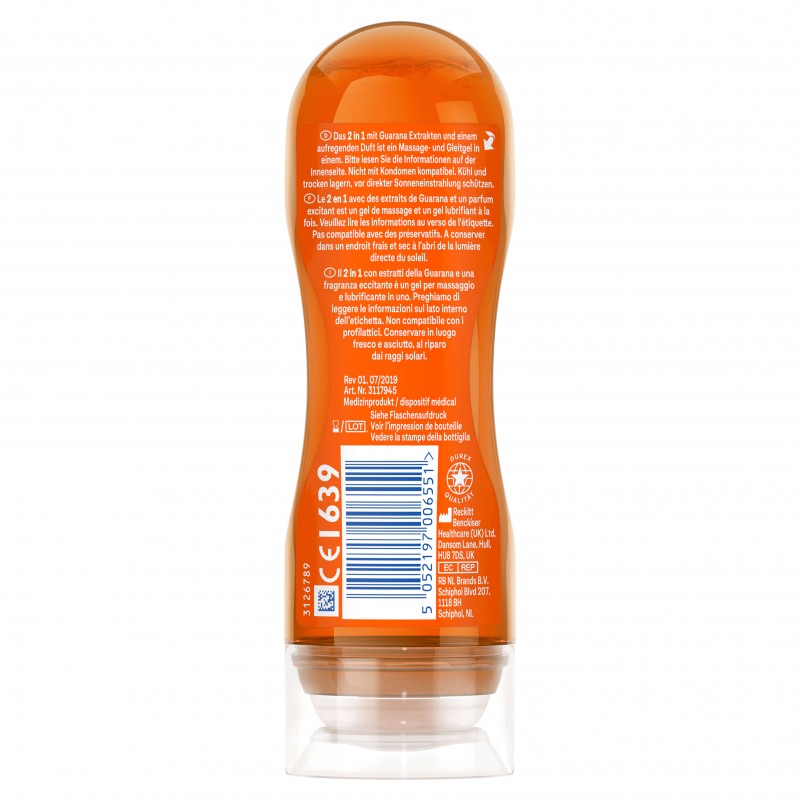 Durex 2in1 masszázsolaj - Guarana (200ml) 44718 termék bemutató kép