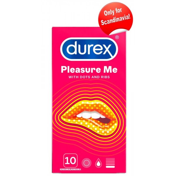 Durex Pleasure Me - bordázott-pontozott óvszer (10db)