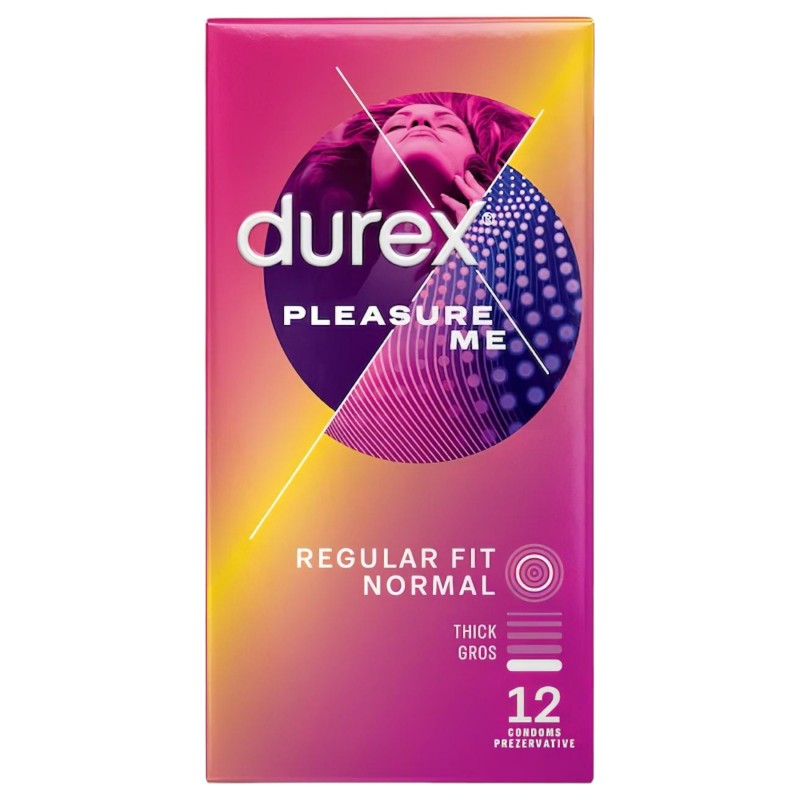 Durex Pleasure Me - bordázott-pontozott óvszer (12 db) 130650 termék bemutató kép