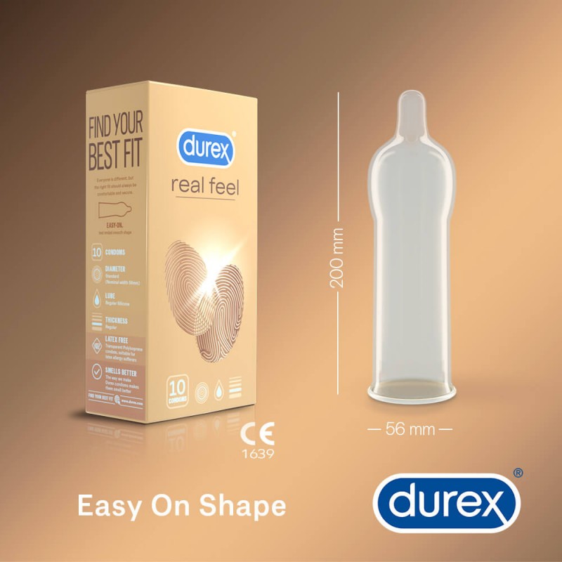 Durex Real Feel - latexmentes óvszer (10db) 40460 termék bemutató kép