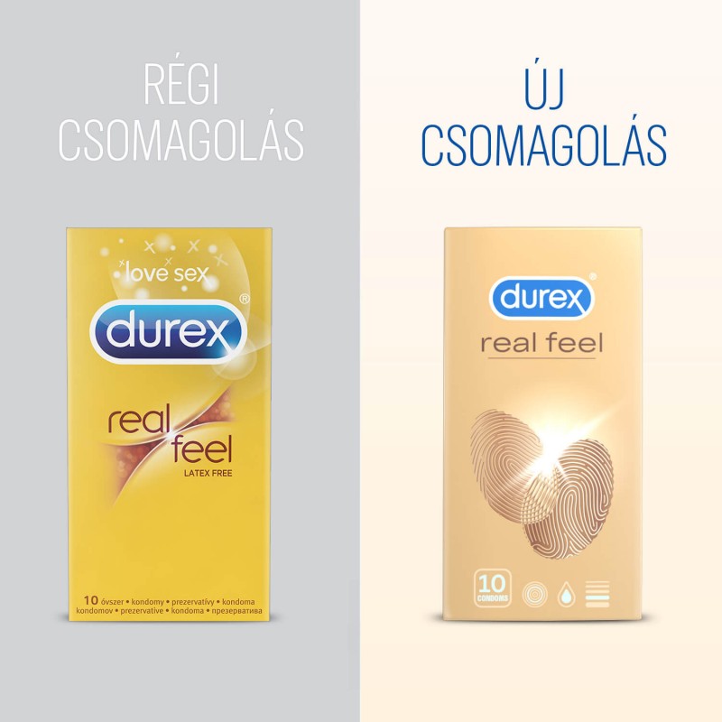 Durex Real Feel - latexmentes óvszer (10db) 40463 termék bemutató kép