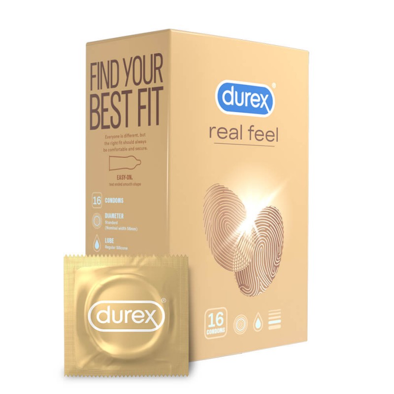 Durex Real Feel - latexmentes óvszer (16db) 41148 termék bemutató kép