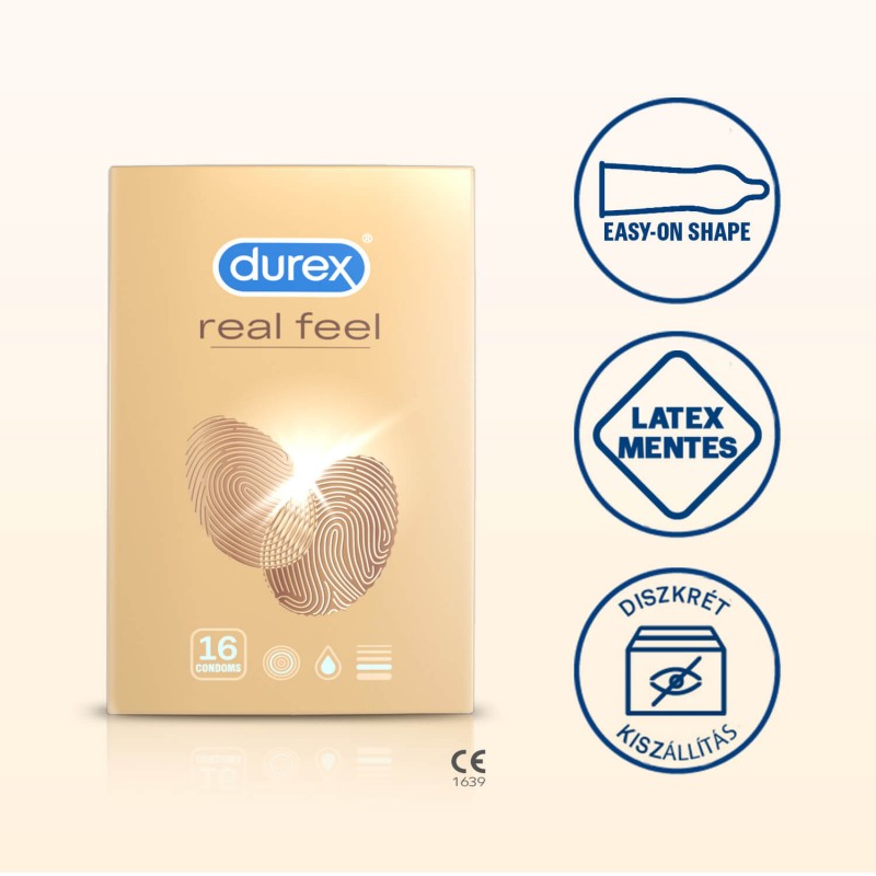 Durex Real Feel - latexmentes óvszer (16db) 41150 termék bemutató kép