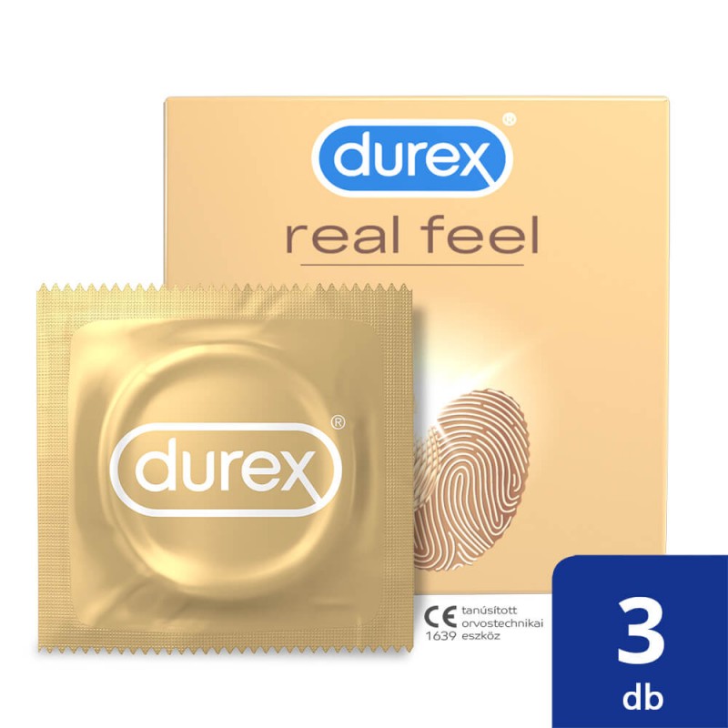 Durex Real Feel - latexmentes óvszer (3db) 49449 termék bemutató kép