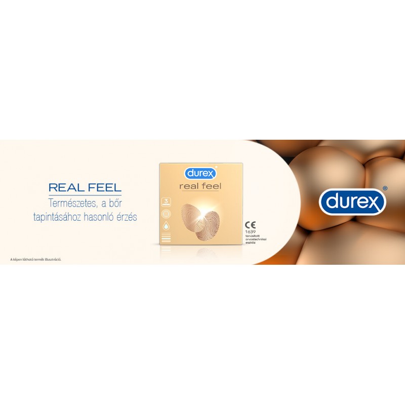 Durex Real Feel - latexmentes óvszer (3db) 49453 termék bemutató kép