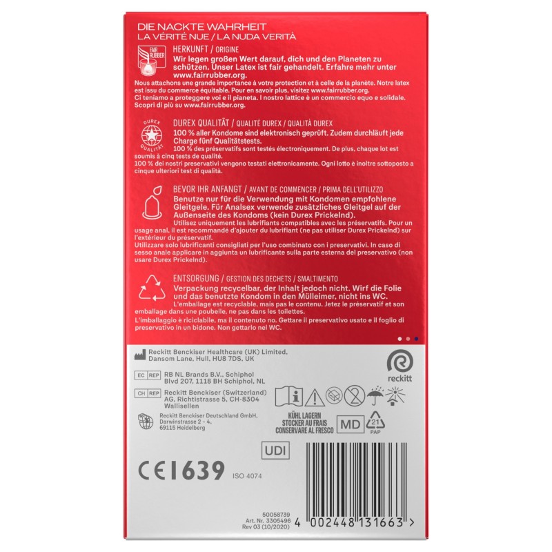 Durex - ultra vékony óvszer (10 db) 135323 termék bemutató kép