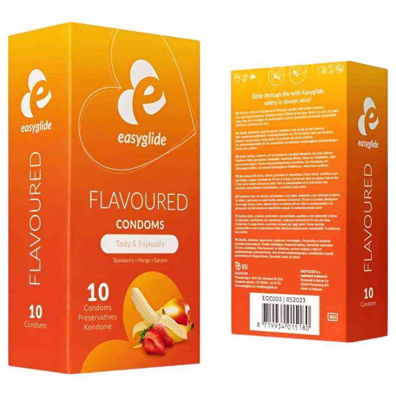 EasyGlide Flavoured - gyümölcs ízű óvszer orális szexhez (10 db) 133575 termék bemutató kép