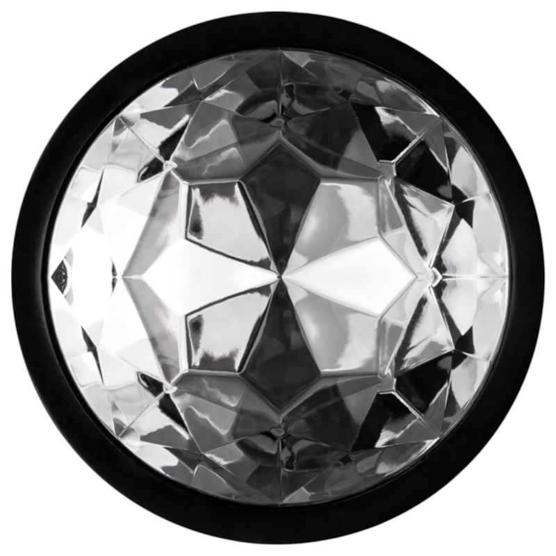 Easytoys Anal Collection - fém anál plug kővel - M (fekete) 99546 termék bemutató kép