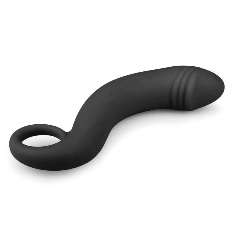 EasyToys Curved Dong - szilikon anál dildó (fekete) 50475 termék bemutató kép
