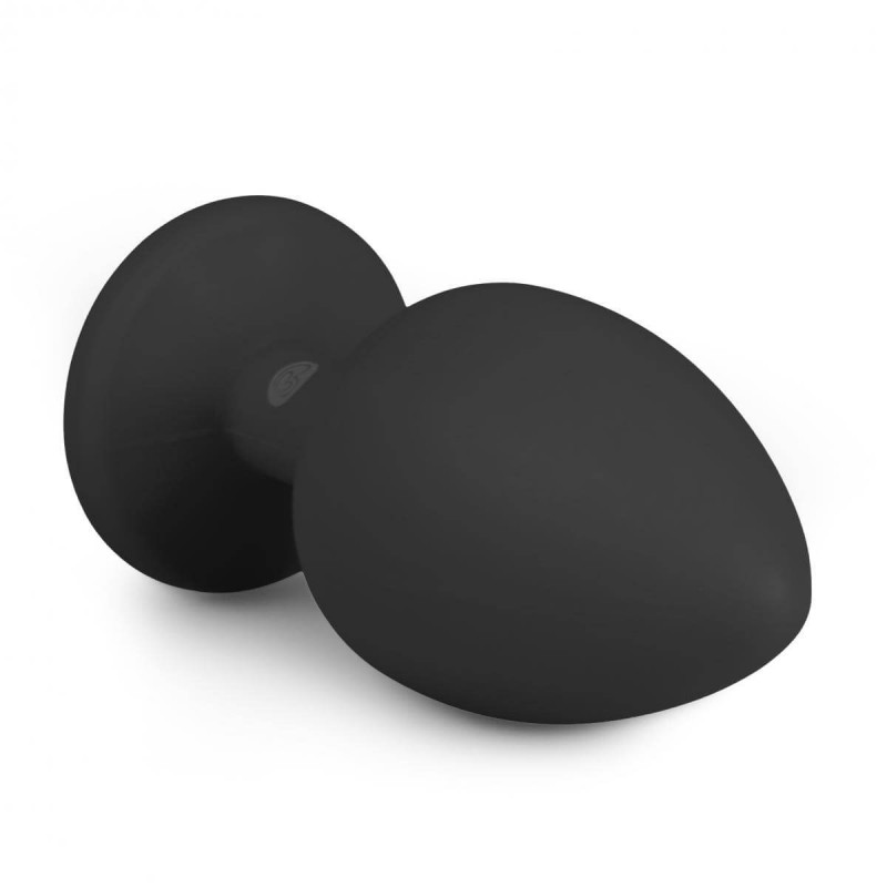 Easytoys Diamond - fehér köves anál plug (nagy) - fekete 31410 termék bemutató kép