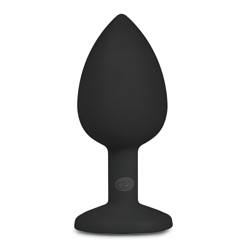 Easytoys Diamond - fehér köves anál plug (kicsi) - fekete 98933 termék bemutató kép