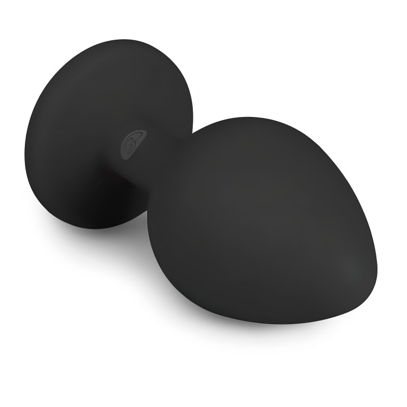 Easytoys Diamond - fehér köves anál plug (közepes) - fekete 98807 termék bemutató kép