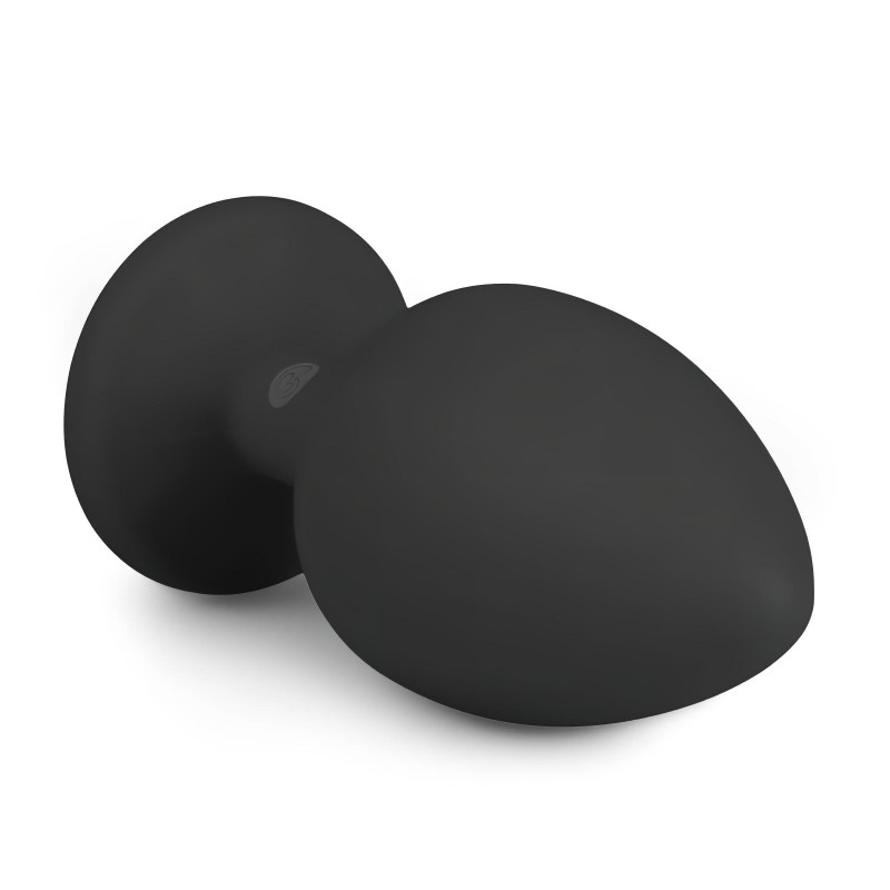 Easytoys Diamond - fehér köves anál plug (nagy) - fekete 99106 termék bemutató kép