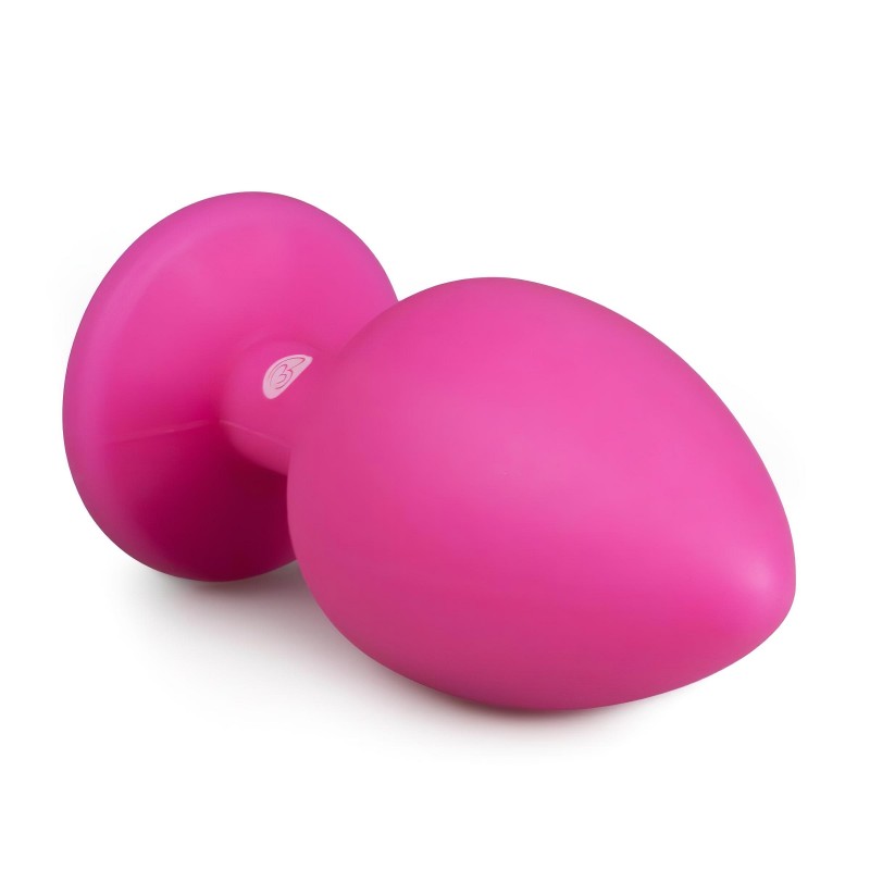 Easytoys Diamond - fehér köves anál plug (nagy) - pink 99109 termék bemutató kép