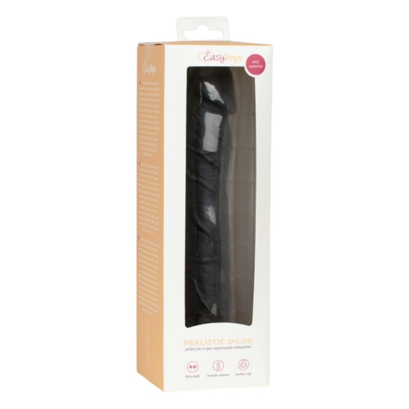 Easytoys - élethű dildó - 22,5 cm (fekete) 96726 termék bemutató kép