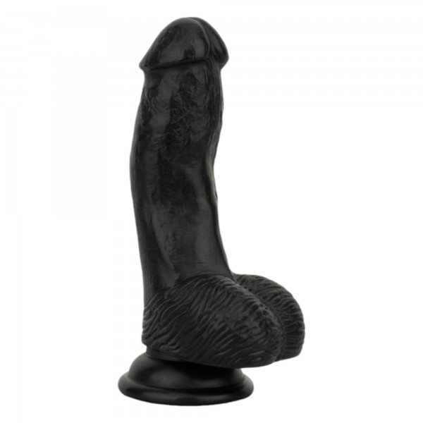 Easytoys - élethű herés dildó - 12 cm (fekete)