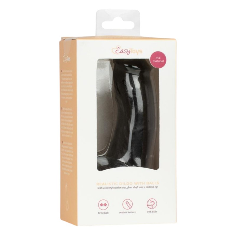 Easytoys - élethű herés dildó - 12 cm (fekete) 96734 termék bemutató kép