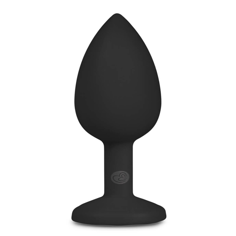 Easytoys Diamond - fehér köves anál plug (kicsi) - fekete 73169 termék bemutató kép
