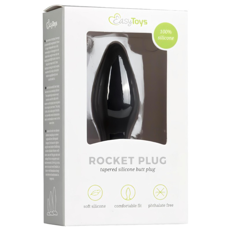 EasyToys - fekete szilikon anál plug kezdőknek (kicsi) 160121 termék bemutató kép