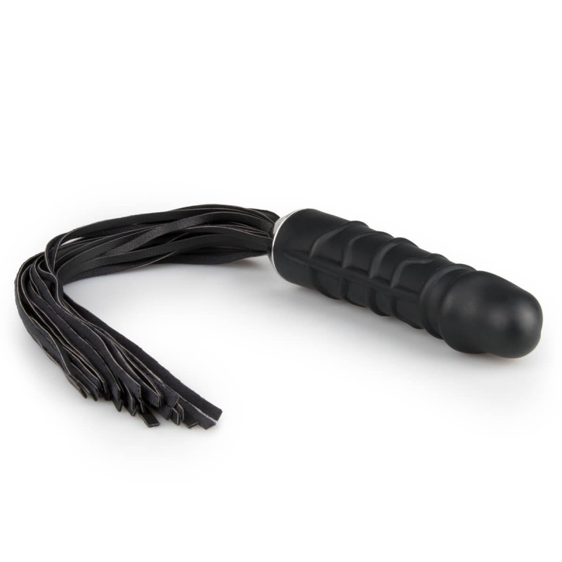 Easytoys Flogger - korbács és szilikon dildó egyben (fekete) 27352 termék bemutató kép