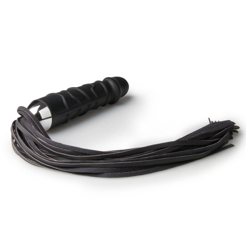 Easytoys Flogger - korbács és szilikon dildó egyben (fekete) 27353 termék bemutató kép