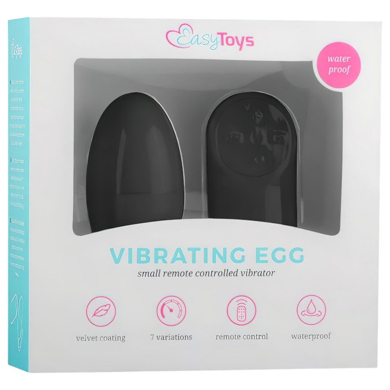 EasyToys - hordható 7 ritmusú rádiós vibrációs tojás (fekete) 150676 termék bemutató kép