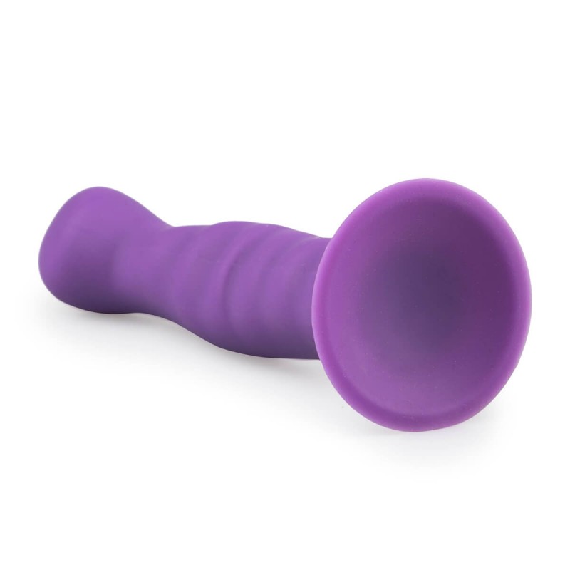 Easytoys - hullámos, tapadókorongos dildó (lila) 48481 termék bemutató kép