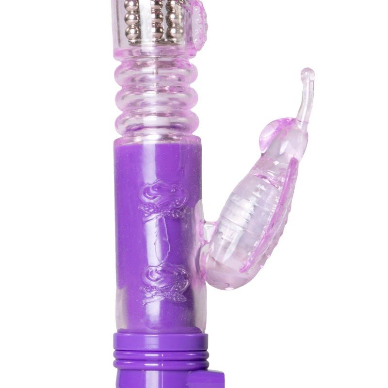 Easytoys - forgó-lökő, pillangós csiklókaros vibrátor (lila) 73652 termék bemutató kép