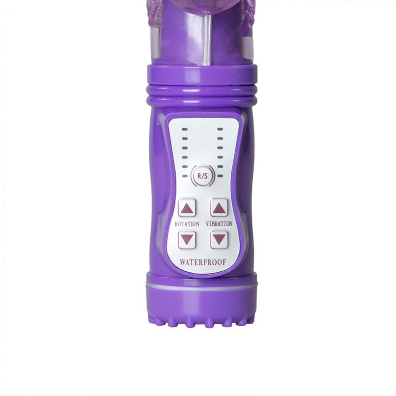 Easytoys - forgó-lökő, pillangós csiklókaros vibrátor (lila) 73653 termék bemutató kép