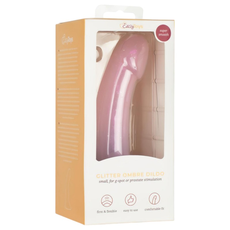 EasyToys Mermaid - csillámos dildó - 15cm (pink) 116008 termék bemutató kép