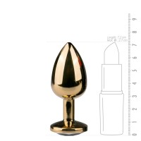 Easytoys Metal No.1 - fehér köves kúp anál dildó - arany (2,5cm) 48525 termék bemutató kép