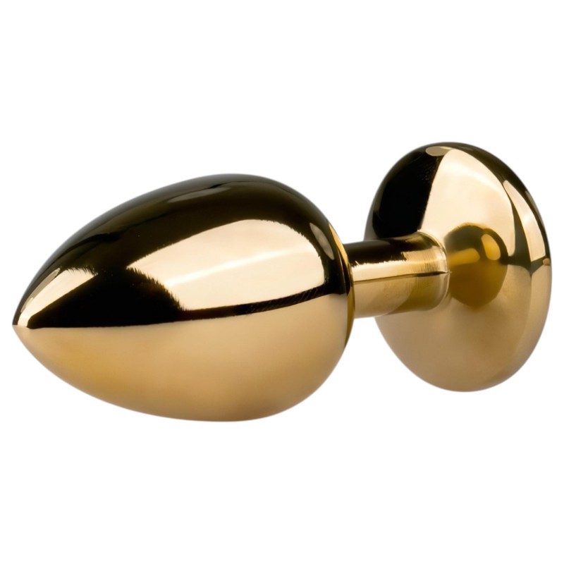EasyToys Metal No.1 - lila köves kúp anál plug (arany, 2,5 cm) 129158 termék bemutató kép