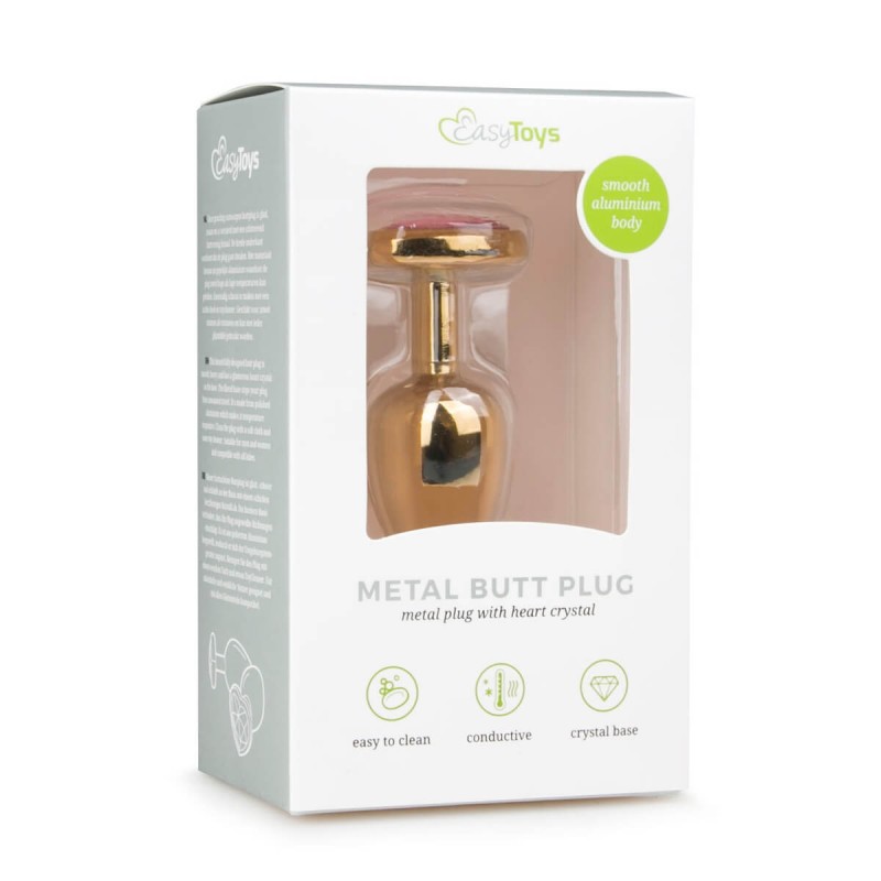 Easytoys Metal No.3 - anál plug - arany-pink (2,5cm) 80649 termék bemutató kép