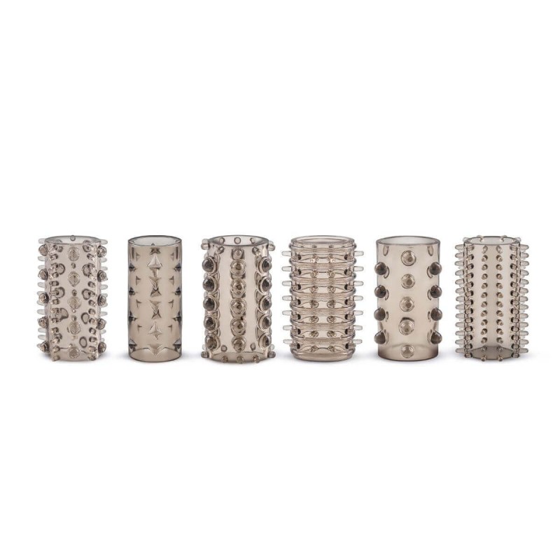 Easytoys Penis Sleeve - péniszmandzsetta szett - szürke (6db) 50356 termék bemutató kép