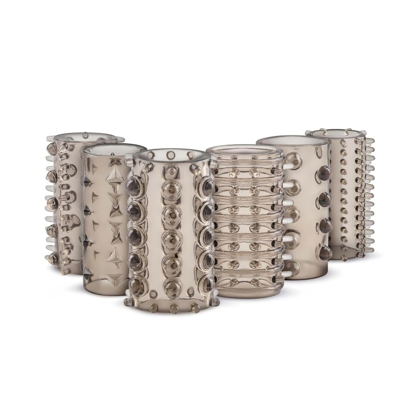 Easytoys Penis Sleeve - péniszmandzsetta szett - szürke (6db) 105974 termék bemutató kép