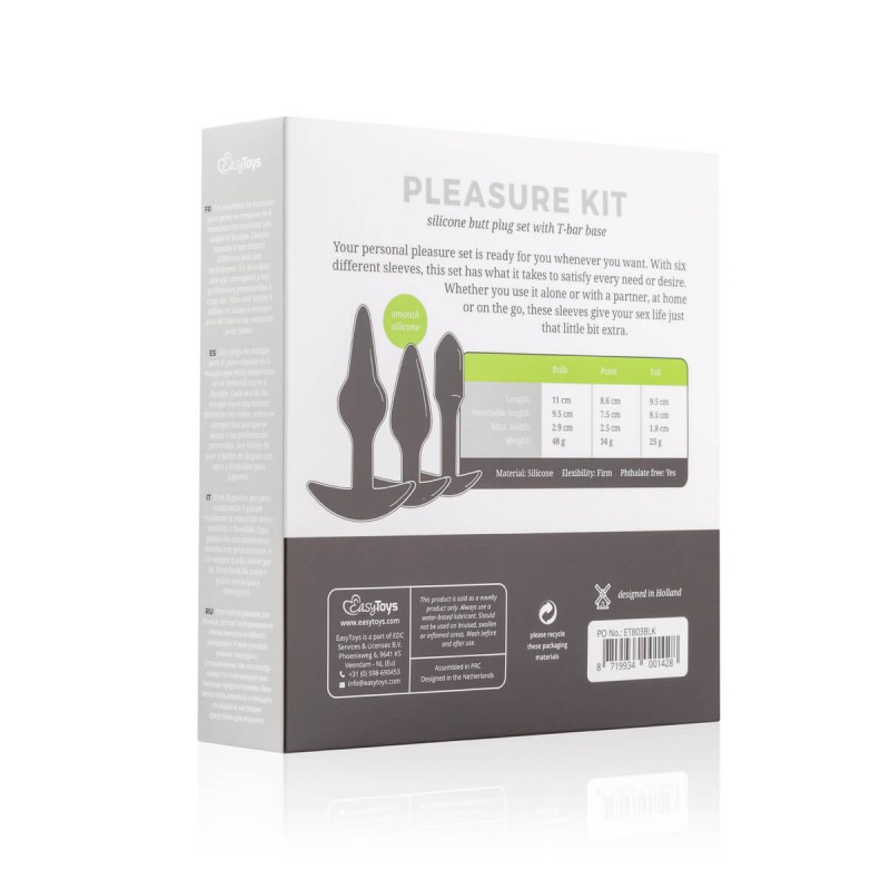Easytoys Pleasure kit - változatos anál dildó szett (fekete) 52927 termék bemutató kép